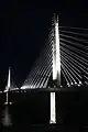 Bridge illuminated at night