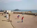 Players of the Brighton & Hove Pétanque Club on the Peace Statue Terrain, Brighton & Hove, UK