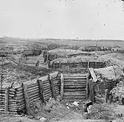 Confederate defenses at Petersburg, Virginia, 1865 showing the site of "Fort Mahone"