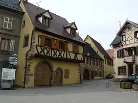 The town hall square in Pfaffenheim