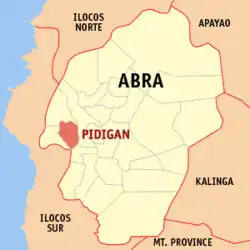 Map of Abra with Pidigan highlighted