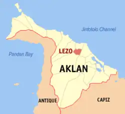 Map of Aklan with Lezo highlighted