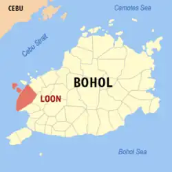 Map of Bohol with Loon highlighted