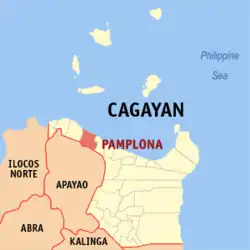 Map of Cagayan with Pamplona highlighted