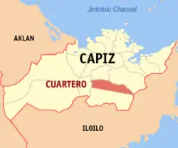 Map of Capiz with Cuartero highlighted