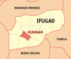 Map of Ifugao with Kiangan highlighted