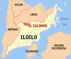 Map of Iloilo with Calinog highlighted