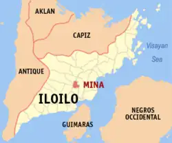 Map of Iloilo with Mina highlighted