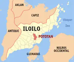 Map of Iloilo with Pototan highlighted