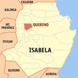 Map of Isabela with Quirino highlighted