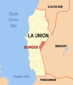 Map of La Union with Burgos highlighted