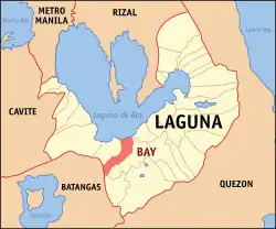 Map of Laguna with Bay highlighted