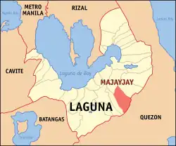 Map of Laguna with Majayjay highlighted