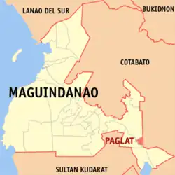 Map of Maguindanao del Sur with Paglat highlighted