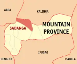 Map of Mountain Province with Sadanga highlighted