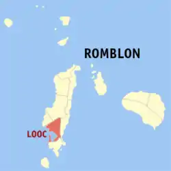 Map of Romblon with Looc highlighted