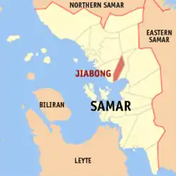 Map of Samar with Jiabong highlighted