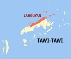 Map of Tawi-Tawi with Languyan highlighted