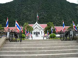 Khao Chang mount rising behind Phang Nga City Hall