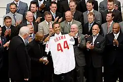 The world champion Philadelphia Phillies honored at the White House after their 2008 World Series victory