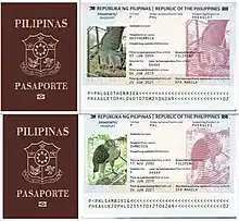 Symbolic passports issued to the Philippine eagle pair, Geothermica and Sambisig, loaned to Singapore.