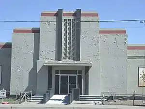 The front entrance of the Arizona State Fair WPA Civic Building