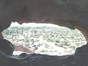 View from inside the Hole-in-the-Rock, a Phoenix landmark located in Papago Park