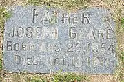 Grave of Joseph Geare (1854–1911).