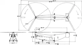 3-view line drawing of the Piasecki HRP-1 Rescuer