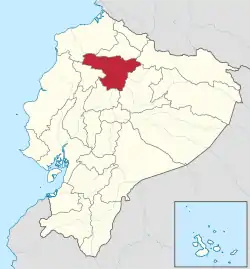 Location of Pichincha in Ecuador.