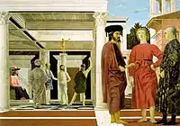 Piero della Francesca's Flagellation, possibly depicting John VIII Palaiologos as Pontius Pilatus (the leftmost figure)