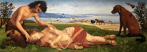 A Satyr mourning over a Nymph by Piero di Cosimo, circa 1495