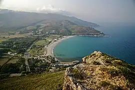 A high view of the bay at Pietracorbara