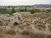 Tel Beit Shemesh overlooking modern city