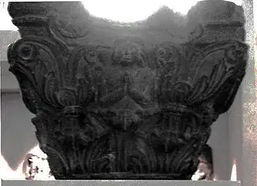 An Indo-Corinthian capital from the Butkara Stupa under which a coin of Azes II was found. Dated to 20 BCE or earlier (Turin City Museum of Ancient Art).