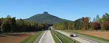 Pilot Mountain from the south on U.S. Route 52