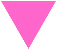 An upside down pink triangle.