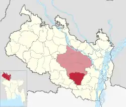 Location of Pirganj Upazila