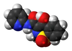 Space-filling model of the piroxicam molecule