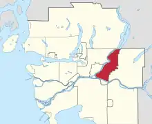 Location of Pitt Meadows in Metro Vancouver