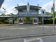 The Pitt Meadows station entrance, in 2017