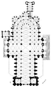 Chartres floorplan (1856) by Eugène Viollet-le-Duc (1814–1879)