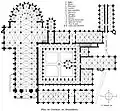 Plan of Royaumont before 1791 with the church ("A") still intact