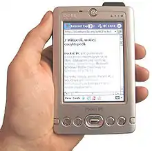 Pocket Internet Explorer running on the Dell Axim X30