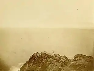 Point Reyes Light Station, shortly after the completion of the tower but before the construction of the work room.