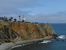 The light sits on a 130-foot (40 m) cliff