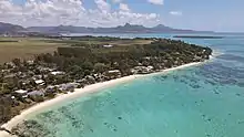 Aerial view of Bluebay / Pointe d'Esny area with Lion Mountain in view