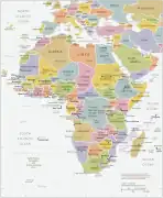 Political map of Africa in 2021