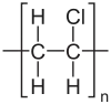 Repeating unit of PVC polymer chain.