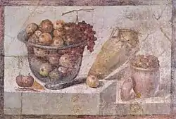 Classic Trompe-l'œil wall painting in Pompeii.